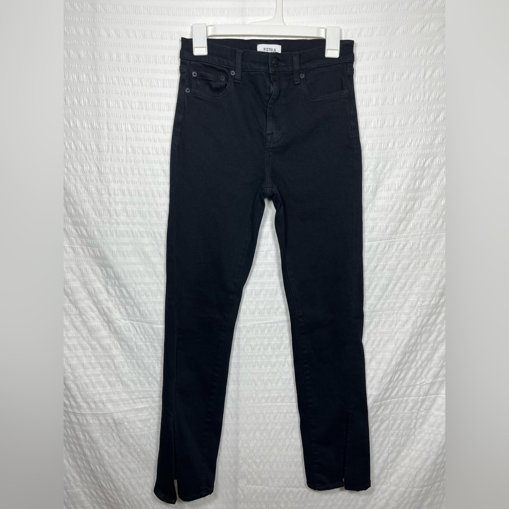 Pistola Teagan Dark Vinyl Black Jeans Size 27